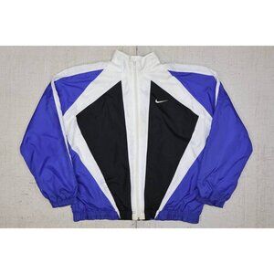 Vintage Nike Colorblock Full Zip Windbreaker Jacket Women Medium Oversized